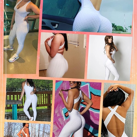 Jumpsuit Sexy Romper Playsuit Backless Yoga Bodysuit Bodycon Fitness Activewear - Picture 5 of 14